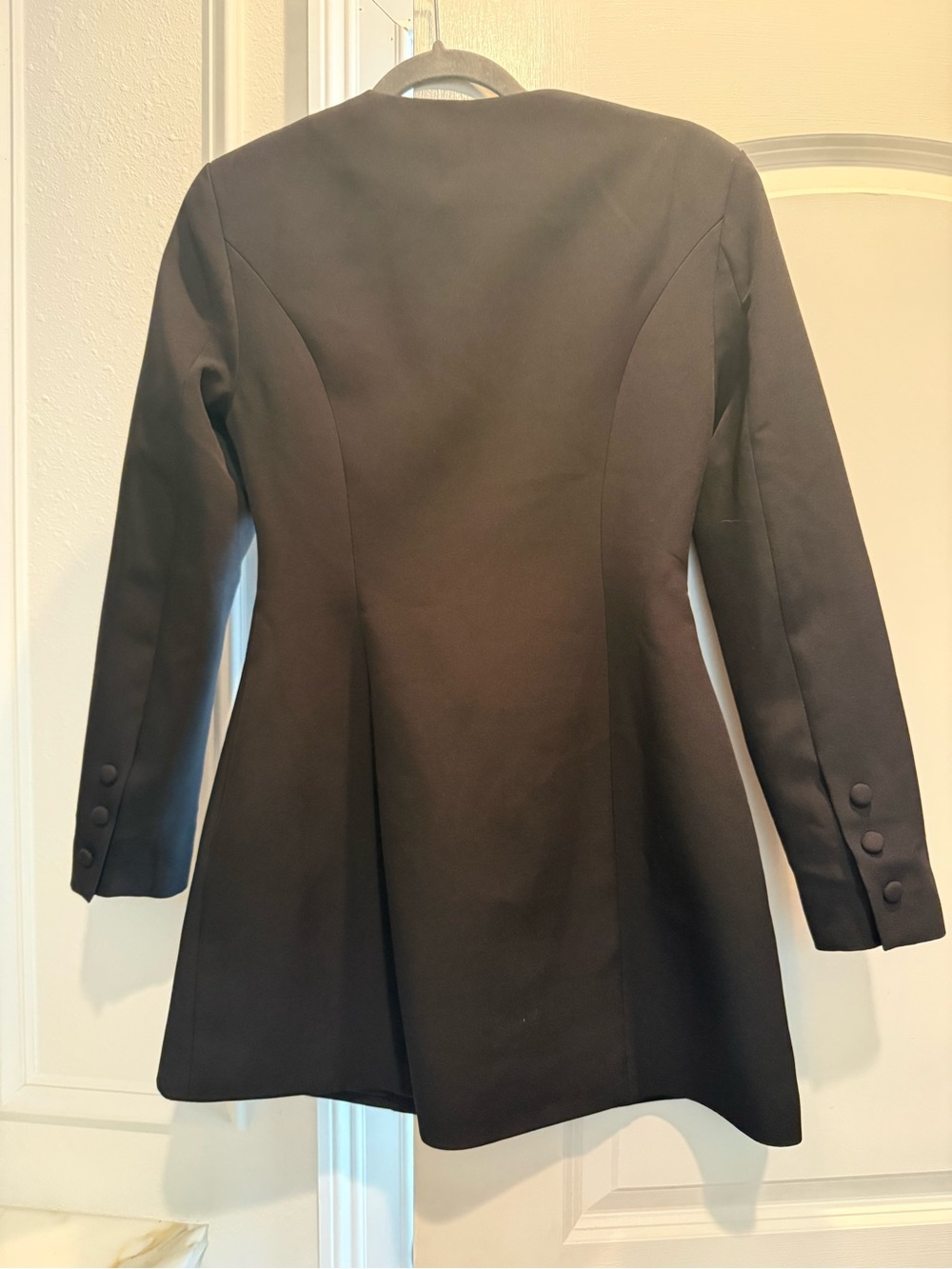 Hello Molly Black Long-Sleeve Button Mini Dress - Picture 8 of 9